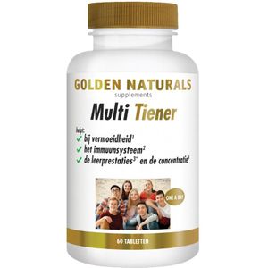 Golden Naturals - Multi Tiener - Multivitaminen - 60 Tabletten