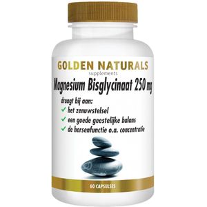 Golden Naturals - Magnesium Bisglycinaat - 250mg - 60 Vegacapsules