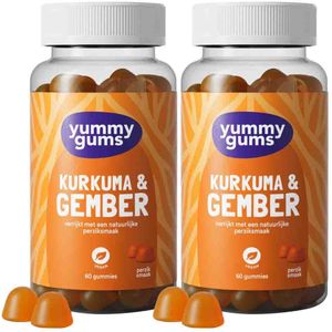 Yummygums - Kurkuma Gember Gummies - 60 Stuks - Plant-based - Perziksmaak