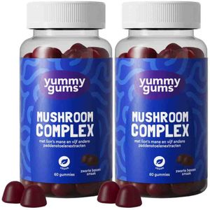 Yummygums - Mushroom Complex - 60 Stuks - Zwarte Bessengummy - Met Paddenstoelenextracten