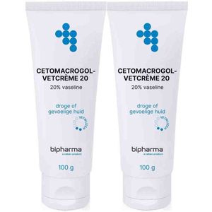 Bipharma - Cetomacrogol-vetcreme 20% - 100 gr - Verzorgende Crème voor Droge Huid