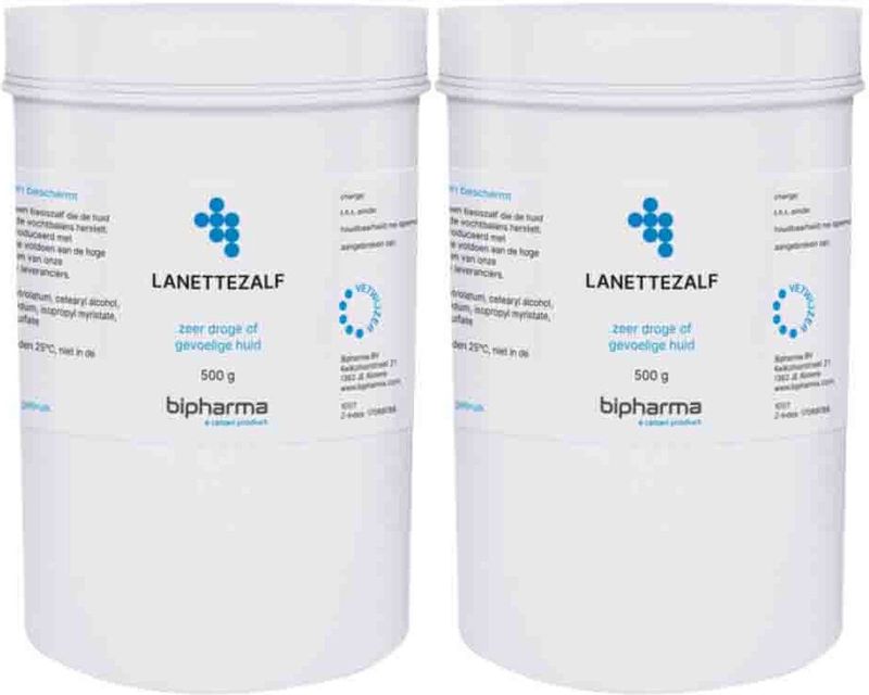 Bipharma - Lanettezalf - 500 gr - Rijke Vette Basiszalf - Intensief Hydraterend