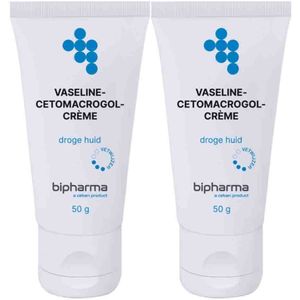 Bipharma - Vaseline Cetomacrogolcrème - 50 gr - Rijke Basiscrème voor Droge Huid