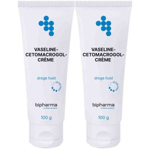 Bipharma - Vaseline Cetomacrogolcrème - 100 gr - Rijke Basiscrème voor Droge Huid