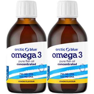 Arctic Blue - Visolie - Citroensmaak - 2x 150 ml - Omega-3 EPA 750mg & DHA 500mg