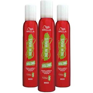 Wella - New Wave Boost It - Styling Mousse - 3 x 200 ml - Voordeelverpakking