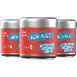 Wella - New Wave - Haargel - 150 ml - Ultra Strong Mess Maker Crème Gel