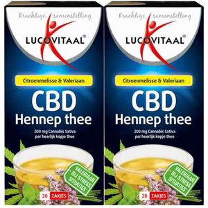 Lucovitaal - Hennep CBD Thee - 20 Stuks - Met Valeriaan - Zachte Citroensmaak