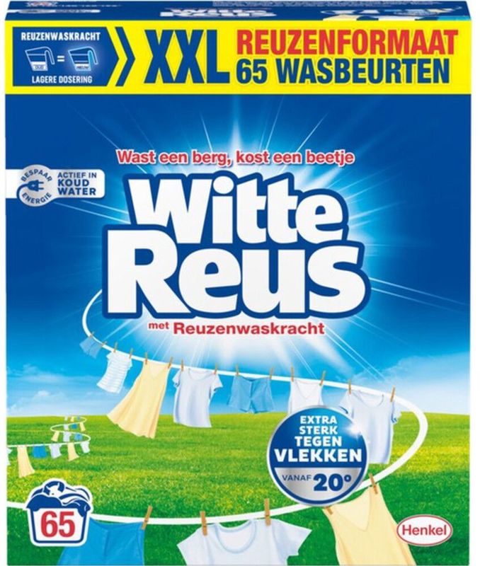 Witte Reus - Wasmiddel Poeder - Wit - 65 Wasbeurten - 3,25 kg