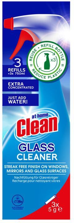 At Home - Glasreiniger Spray Navulling - 4x 5 gr - Anti-Calc