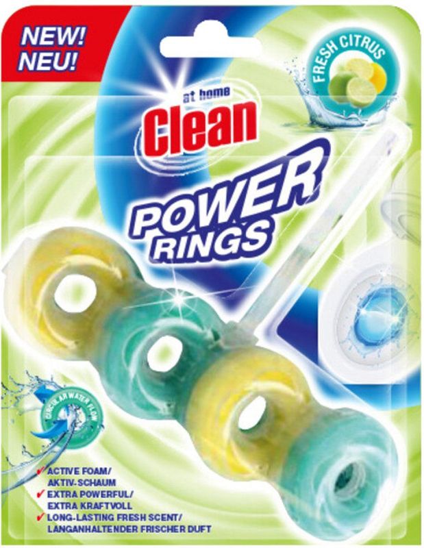 At Home - Toiletblok Power Rings - Fresh Citrus - 40 gr - 3x