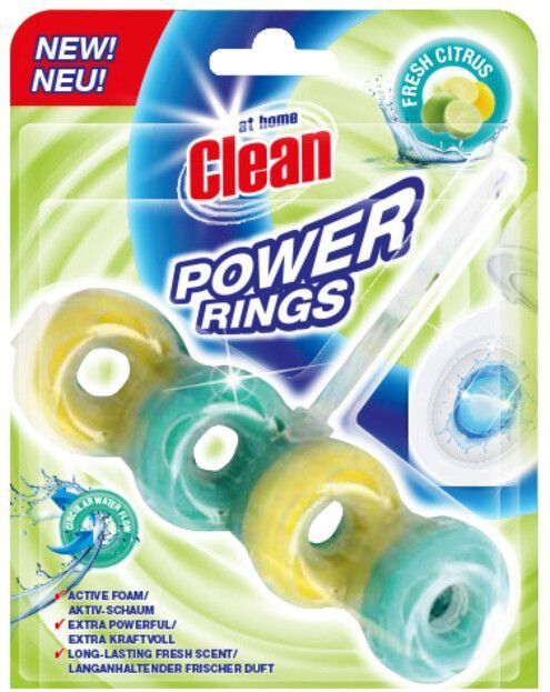 At Home - Toiletblok Power Rings - Fresh Citrus - 40 gr - 6x