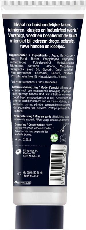 Lucovitaal - Werkhanden Crème - 3x 100 ml - Voor Droge Handen met Kloofjes en Scheurtjes