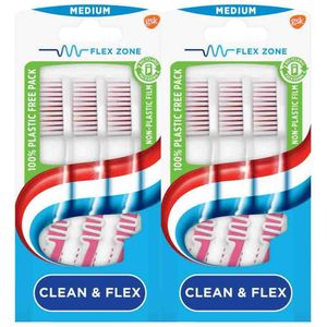 Aquafresh - Clean & Flex Medium - Tandenborstel - 3 Stuks