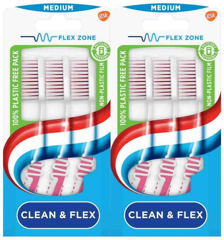 Aquafresh - Clean & Flex Medium - Tandenborstel - 3 Stuks