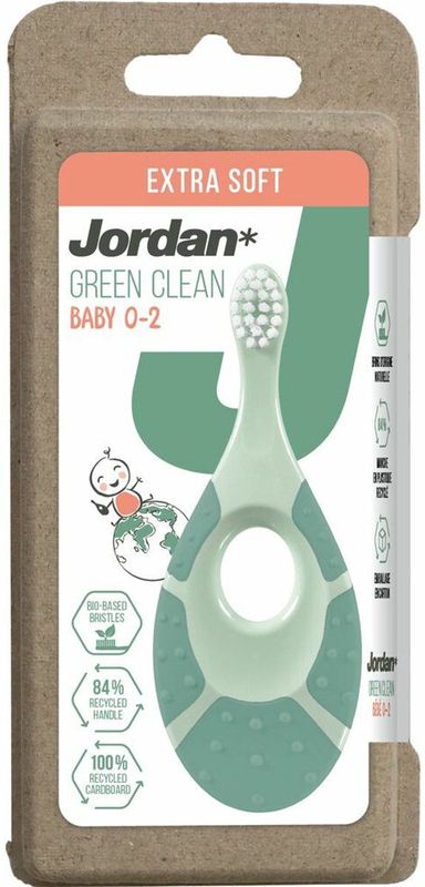 Jordan - Green Clean Step 1 - Tandenborstel - Voordeelverpakking - Baby (0-2 jaar) - 3 x