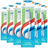Aquafresh - Clean Control Soft - Tandenborstel - 6x - Flexibele Zone