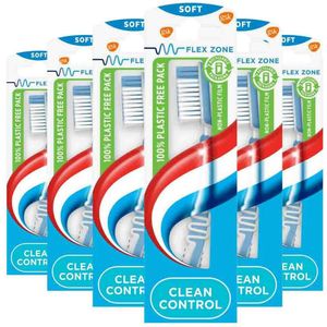 Aquafresh - Clean Control Soft - Tandenborstel - 6x - Flexibele Zone