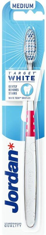 Jordan - Target White - Tandenborstel - Medium - Kleine Kop met Verlengde Tip