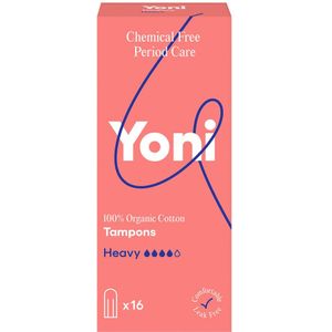 Yoni - Biologisch Katoenen Tampons Heavy - 16 Stuks - Vrij van Chemicaliën