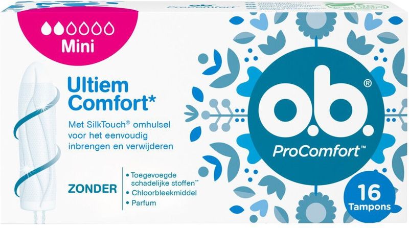 O.B. ProComfort Mini - Tampons - 16 Stuks - Dynamic Fit™ - SilkTouch Oppervlak