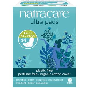 Natracare - Maandverband Ultra Pads Regular - 14 Stuks - Kunststofvrij - Niet Gebleekt
