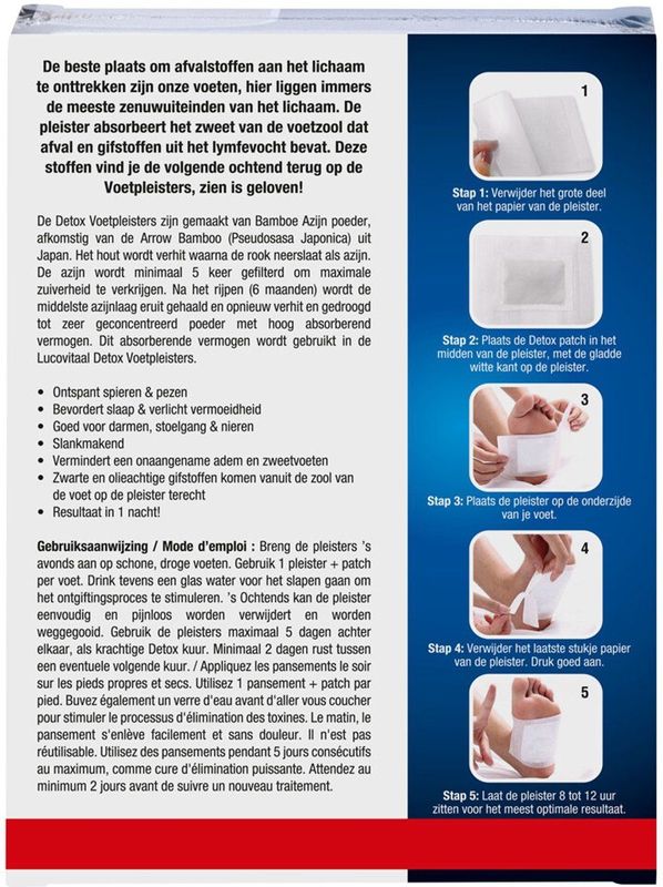 Lucovitaal - Detox Voetpleisters - 10 Stuks - 2x