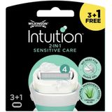 Wilkinson - Intuition 2 in 1 - Navulmesjes - Sensitive Care - 6 x 4 stuks - Voordeelverpakking