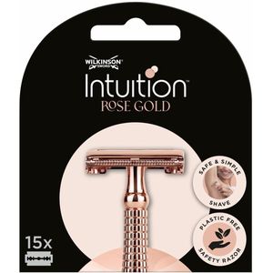 Wilkinson - Intuition - Safety Scheermesjes - Rose Gold - 15 Stuks