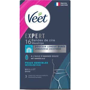 Veet Expert Koude Waxstrips Bikini Sensitive - 3 x 16 stuks - Voordeelverpakking