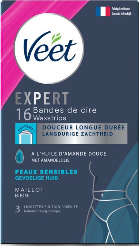 Veet Expert Koude Waxstrips Bikini Sensitive - 3 x 16 stuks - Voordeelverpakking