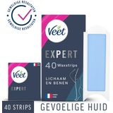 Veet - Expert Waxstrips - Benen Sensitive - 40 Stuks - Met Amandelolie