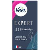 Veet - Expert Waxstrips - Benen Sensitive - 40 Stuks - Met Amandelolie