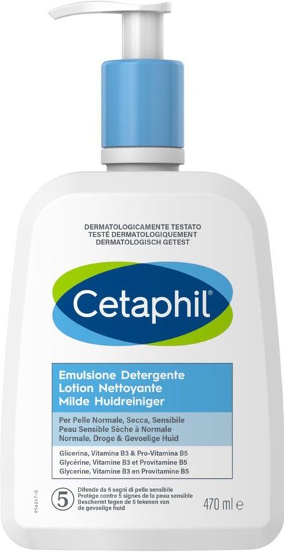 Cetaphil - Milde Huidreiniger - 470 ml - Voor Gezicht en Lichaam - Hypoallergeen