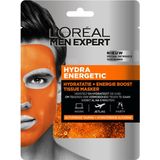 L'Oréal Men Expert - Hydra Energetic - Gezichtsmasker - Oranje - 3 Stuks