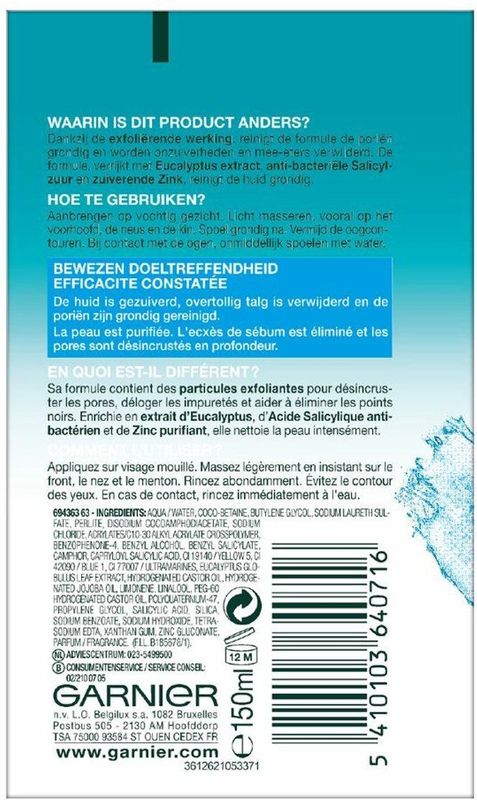 Garnier - SkinActive PureActive - Gezichtscrub - 150 ml - Anti-Mee-eters