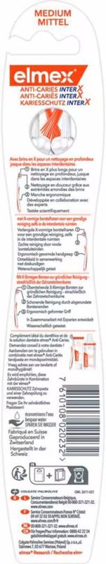 Elmex - InterX - Tandenborstel - Anti-Cariës - Medium - 6x