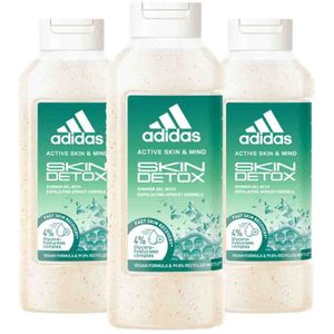 Adidas - Shower Gel Active Skin & Mind Skin Detox - 3 x 400 ml - Voordeelverpakking