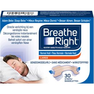Breathe Right - Neusstrips Normale Huid - Transparant - 30 Stuks