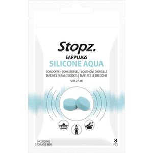 Stopz. - Silicone Aqua - Oordoppen - 8 Stuks - Waterdicht en Kneedbaar