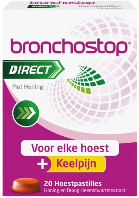 Bronchostop - Hoestpastilles Direct - Met Honing - 20 Stuks