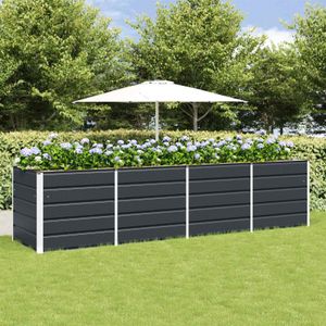 vidaXL Verhoogde Metalen Plantenbak 320x80x45 cm - zilver