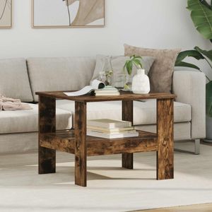 Salontafel 50x50x36 cm bewerkt hout oud houtkleurig