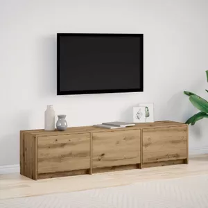 Bewerkt Hout En Metaal Kast VidaXL TV-meubel 80x34,5x40 Cm – Zwart – Van Bewerkt Hout En Metaal – Industriële Stijl – Met Ruime Opbergvakken Tv Kast