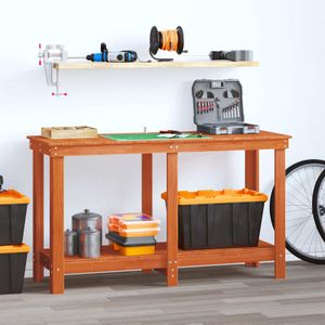 Werktafel onderstel lang met onder-etage uit zwarte buis 42,4 mm