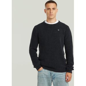 Garment Dyed Structure - Gebreide Trui - Zwart - Heren