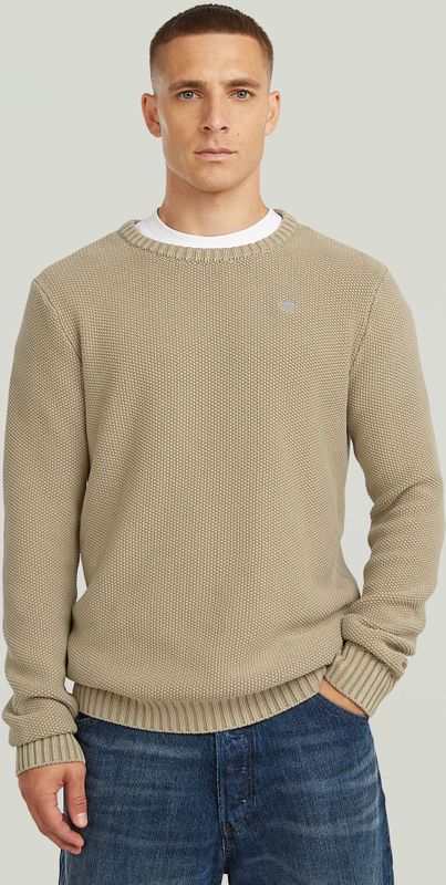 Garment Dyed Structure - Gebreide Trui - Beige - Heren