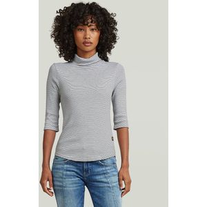 Mock Striped Slim T-Shirt - Meerkleurig - Dames