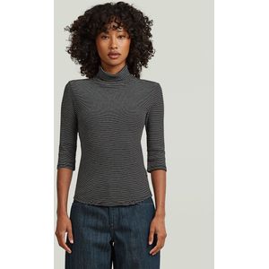 Mock Striped Slim T-Shirt - Meerkleurig - Dames