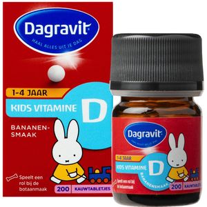 Dagravit - Kids Vitamine D - 200 Kauwtabletten - Bananensmaak